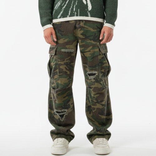 PANTS "RIPPED CAMOUFLAGE"